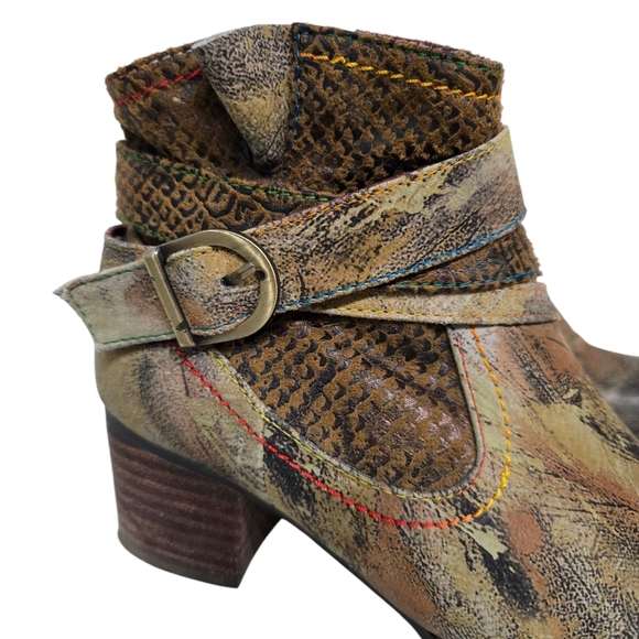 L'Artiste Spring Step Shazzam Leather Ankle Boots 5.5-6 - Picture 2 of 8